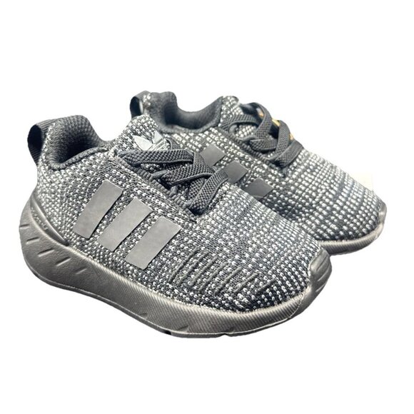 Adidas Swift Run Black Unisex Toddler Slip On Athletic Tennis Shoes Sz 5K NEW - Picture 1 of 9